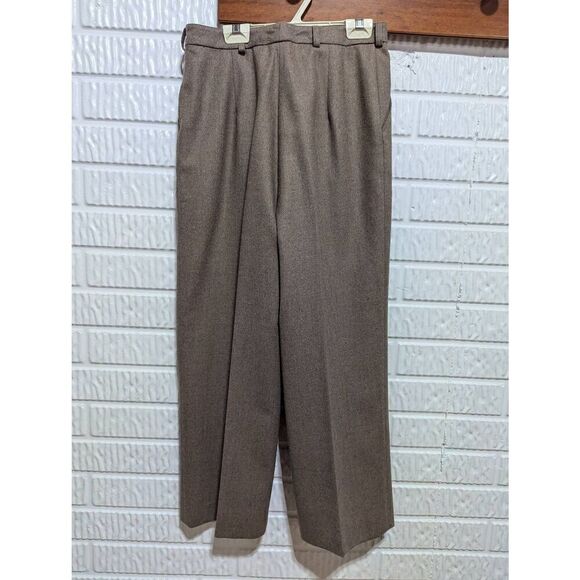 Unbranded Women's Muted Brown Solid Lined Pure Wool Pants Size 10 - Picture 2 of 6